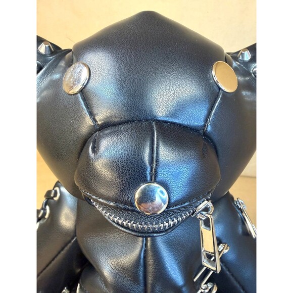Dolls Kill Tormented Teddy Backpack - Vegan Leather Bag, Spikes and Studs Black main image 15
